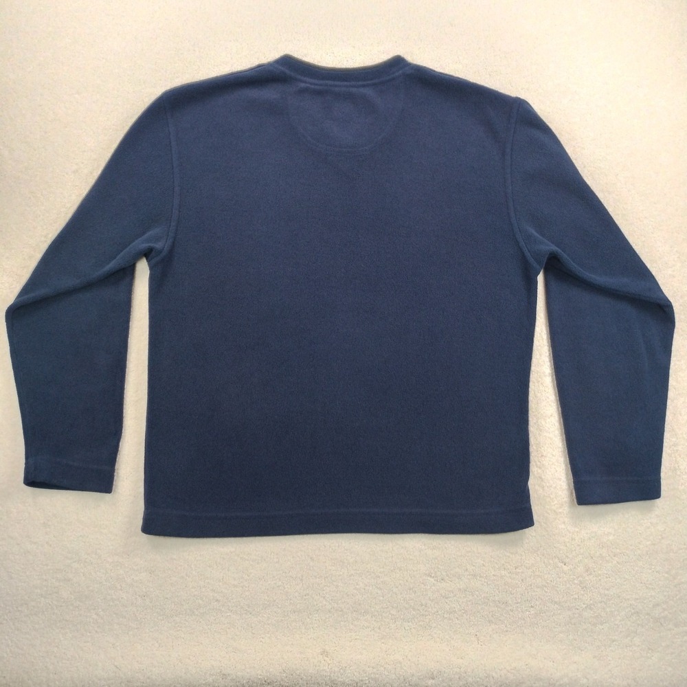 Vintage 90s GAP Fleece Pullover V-Neck Sweatshirt Men's Med Blue Retro Outdoor - Picture 5 of 8